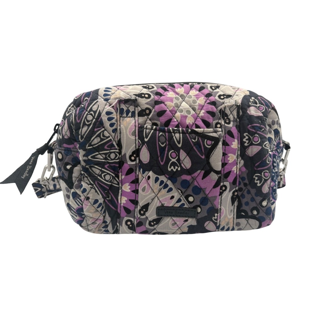 Vera Bradley Crossbody Bag Womens Small Purple Floral Excellent Quilted Cotton‎
